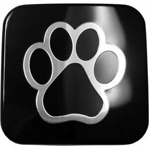 3D Paw Print Hitch Cover Plug Insert (Fits 2" Receivers, Chrome/Black)